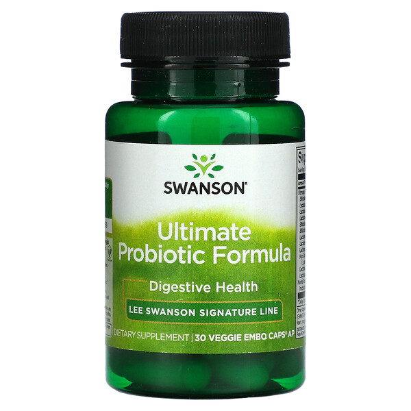 Ultimate Probiotic Formula - 66 миллиардов организмов - 30 растительных капсул - Swanson Swanson
