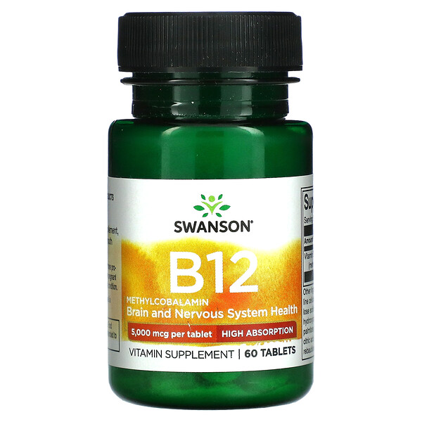 B12, 5,000 мкг, 60 таблеток - Swanson Swanson