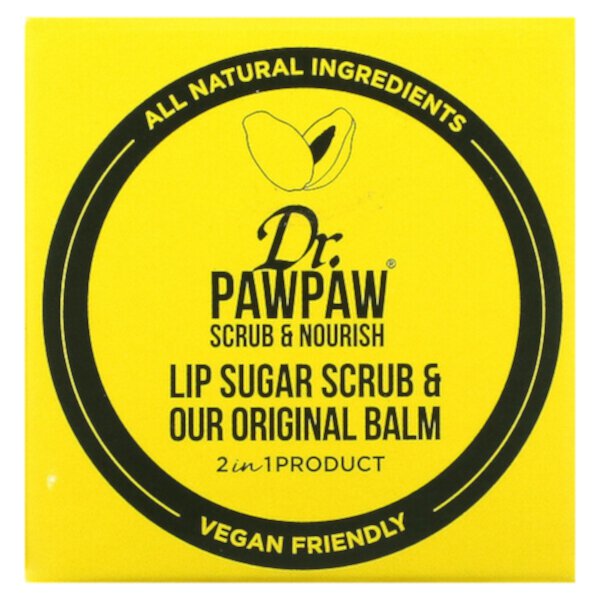 Сахарный скраб для губ и оригинальный бальзам, 0,55 ж. унц. (16 г) Dr. PAWPAW