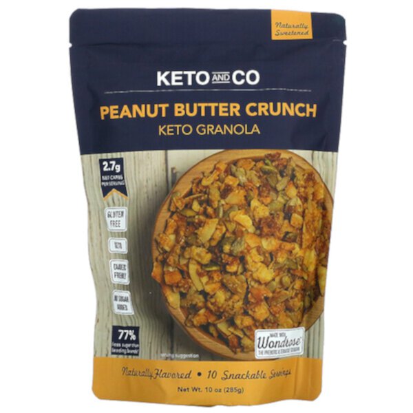 Keto Granola, Хрустящая арахисовая паста, 10 унций (285 г) Keto and Co