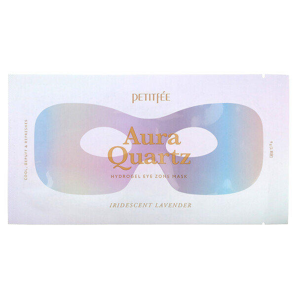 Aura Quartz, Гидрогелевая косметическая маска для зоны вокруг глаз, переливающаяся лаванда, 1 маска, 9 г Petitfee