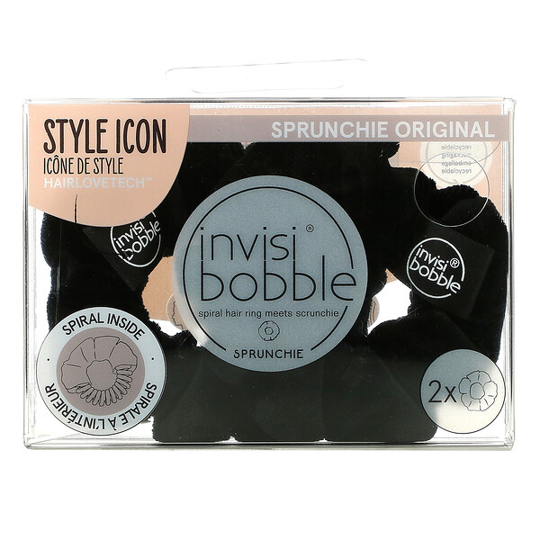 Sprunchie Original, True Black, 2 шт. в упаковке Invisibobble