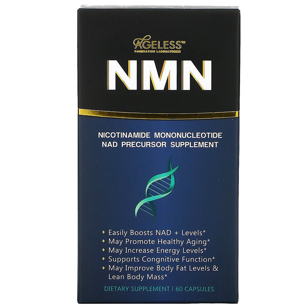 NMN, Добавка-предшественник НАД, 130 мг, 60 капсул Ageless Foundation Laboratories