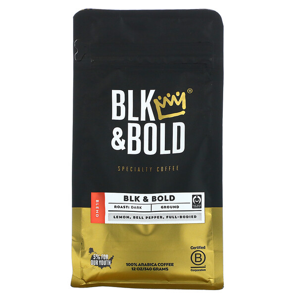 Specialty Coffee, BLK & Bold, молотый, темной обжарки, 12 унций (340 г) Blk & Bold