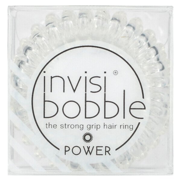 Power, Кольцо для волос Strong Grip, кристально чистое, 3 шт. в упаковке Invisibobble