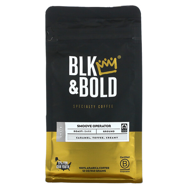 Specialty Coffee, Smoove Operator, молотый, темной обжарки, 12 унций (340 г) Blk & Bold