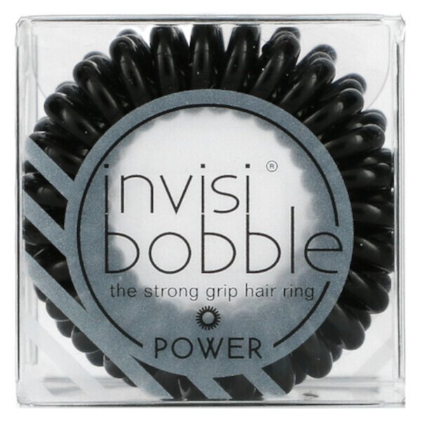 Power, Кольцо для волос Strong Grip, True Black, 3 шт. в упаковке Invisibobble