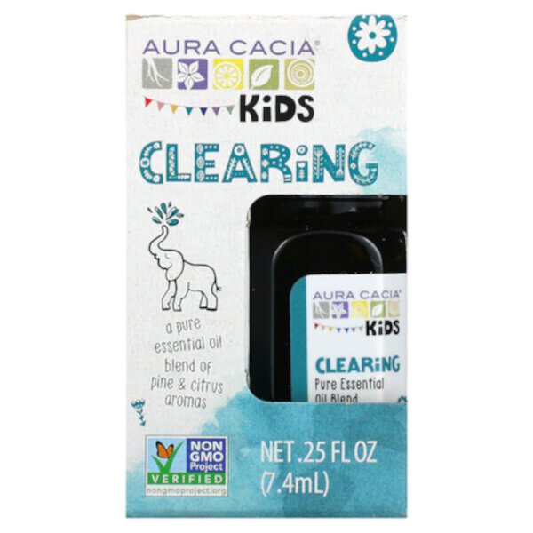 Kids, Чистое эфирное масло, очищающее, 0,25 ж. унц. (7,4 мл) Aura Cacia