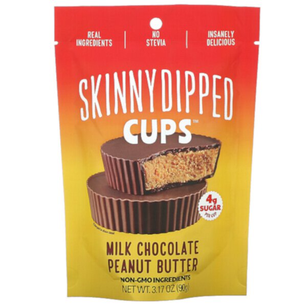 Cups, Молочно-шоколадная арахисовая паста, 90 г (3,17 унции) SkinnyDipped