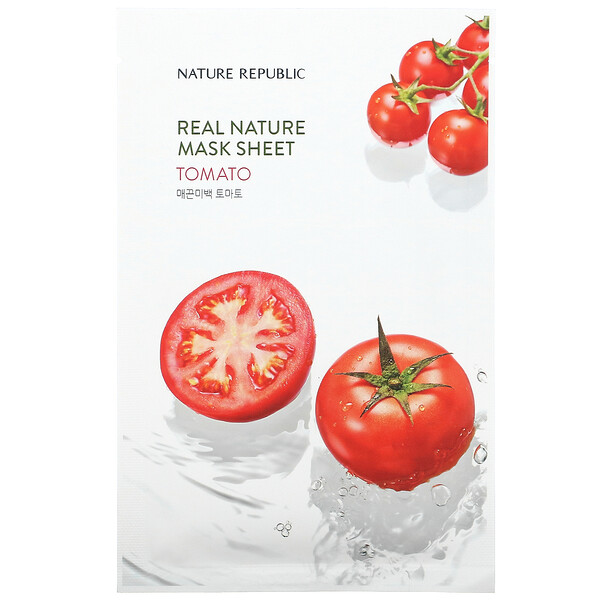Real Nature Beauty Mask Sheet, Tomato, 1 тканевая маска, 0,77 ж. унц. (23 мл) Nature Republic