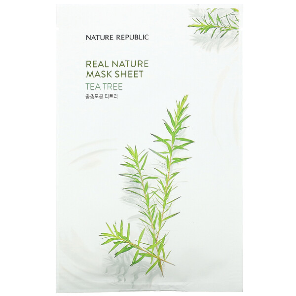 Real Nature Beauty Mask Sheet, Чайное дерево, 1 лист, 0,77 ж. унц. (23 мл) Nature Republic