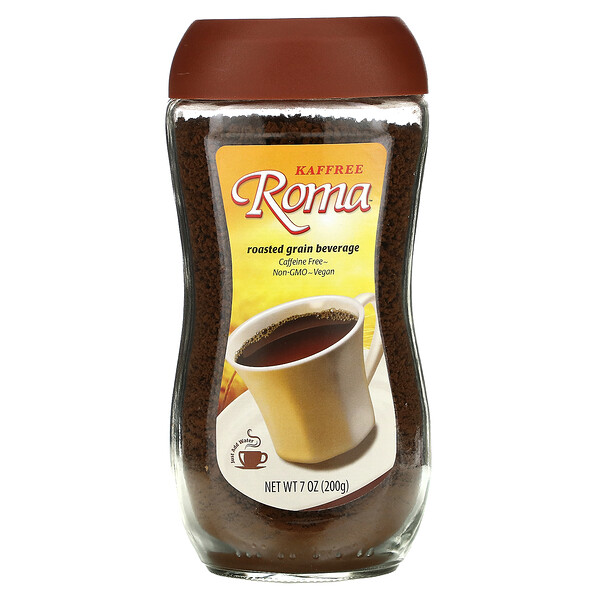 Быстрорастворимый напиток из жареного зерна, без кофеина, 7 унций (200 г) Kaffree Roma
