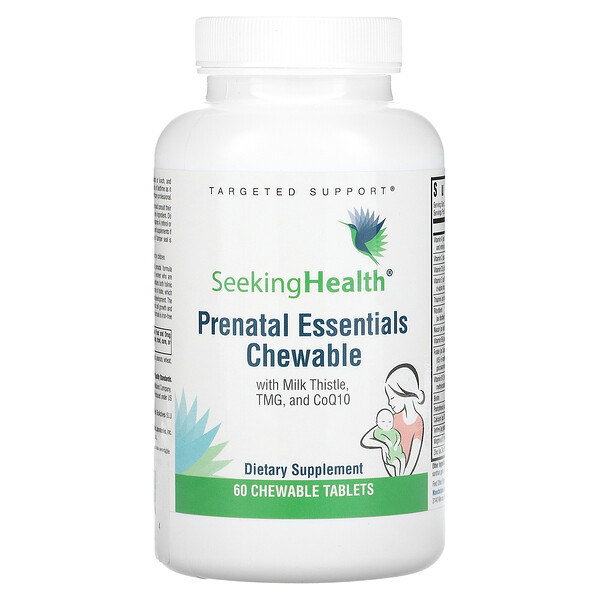 Prenatal Essentials Chewable с расторопшей, TMG и CoQ10, 60 жевательных таблеток Seeking Health