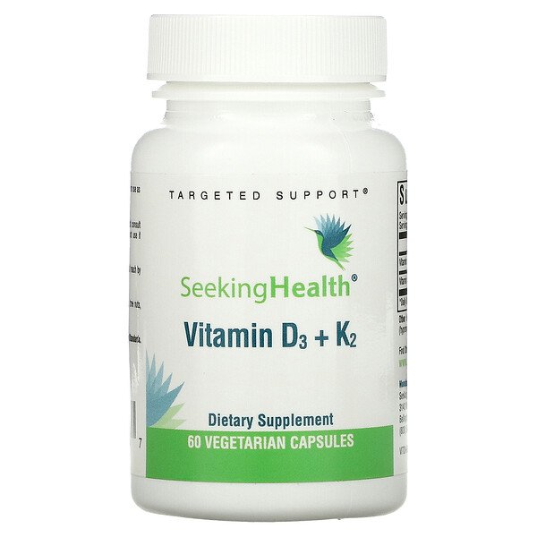 Витамин D3 + K2 - 125 мкг + 100 мкг - 60 растительных капсул - Seeking Health Seeking Health