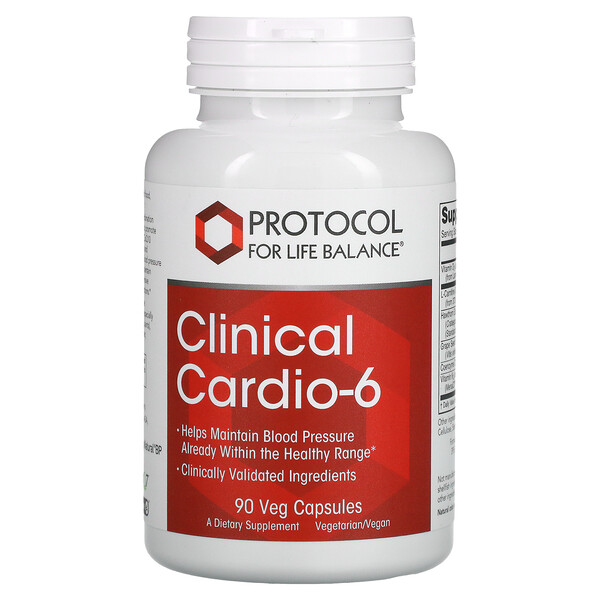 Clinical Cardio-6, 90 растительных капсул Protocol for Life Balance