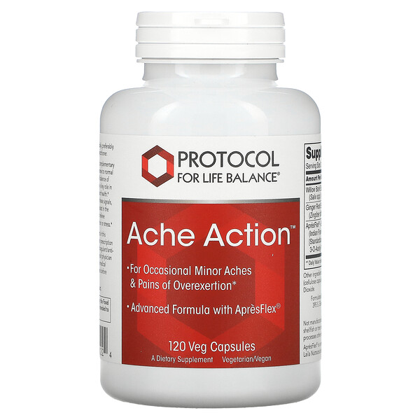Ache Action, 120 растительных капсул Protocol for Life Balance