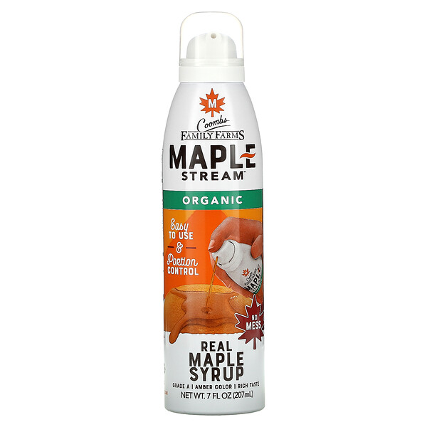 Maple Stream, Органический настоящий кленовый сироп, 7 жидких унций (207 мл) Coombs Family Farms