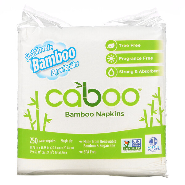 Бамбуковые салфетки, 250 бумажных салфеток Caboo