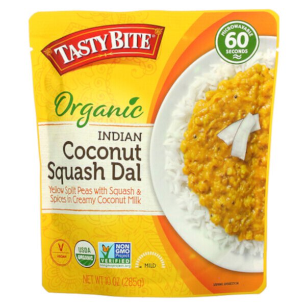 Органический индийский кокосовый сквош Dal, мягкий, 10 унций (285 г) Tasty Bite