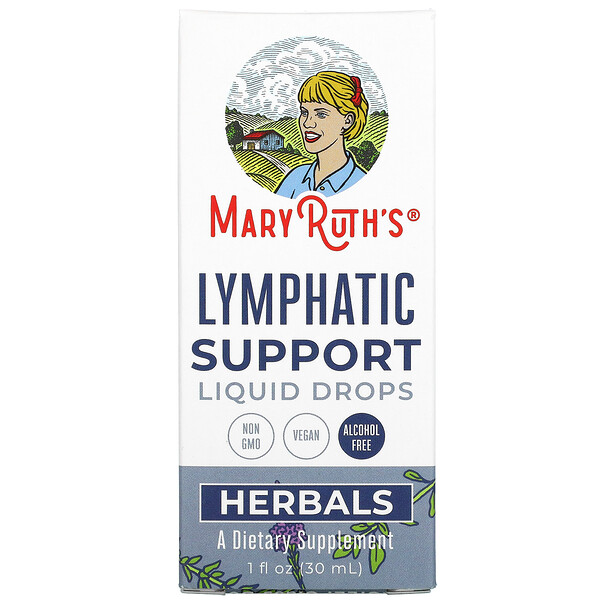 Herbals, Жидкие капли для поддержки лимфатической системы, без спирта, 1 жидкая унция (30 мл) MaryRuth's