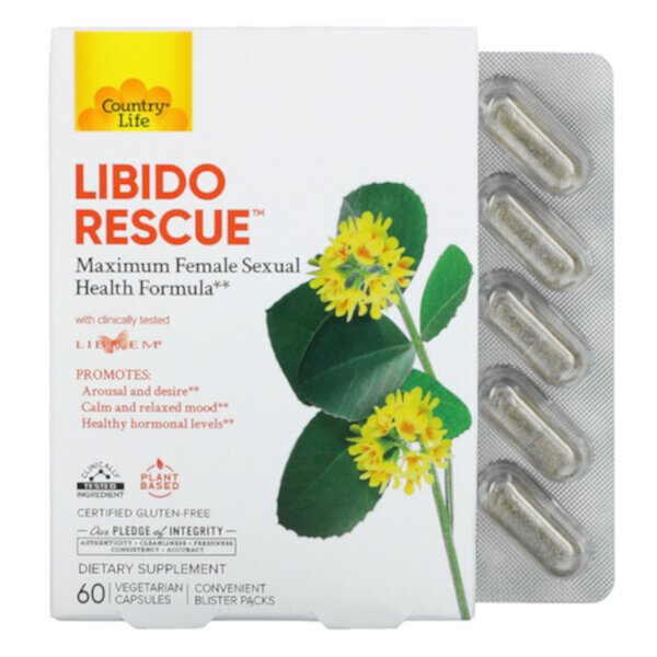 Libido Rescue, 60 вегетарианских капсул Country Life
