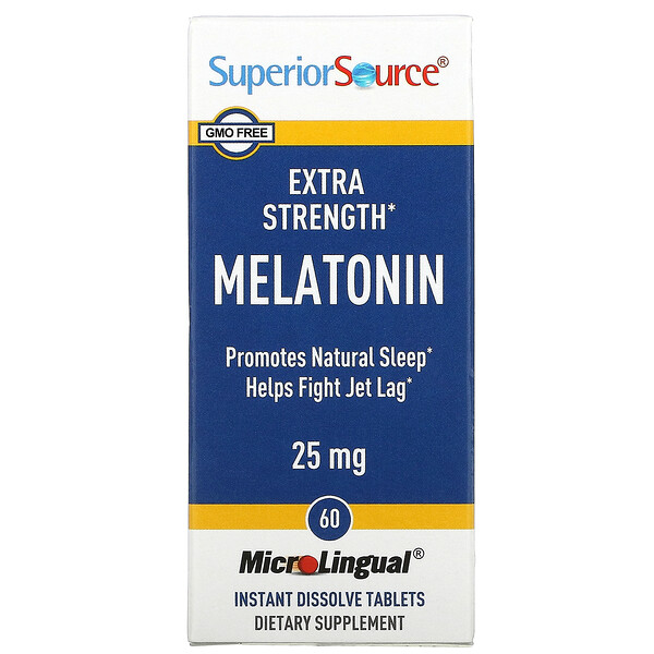 Экстра Сильный Мелатонин - 25 мг - 60 микротаблеток - Superior Source Superior Source