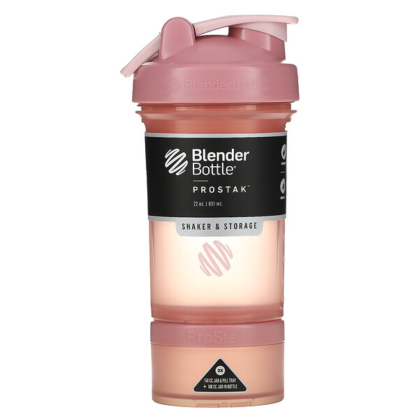 ProStak, Розовая роза, 22 унции (651 мл) Blender Bottle