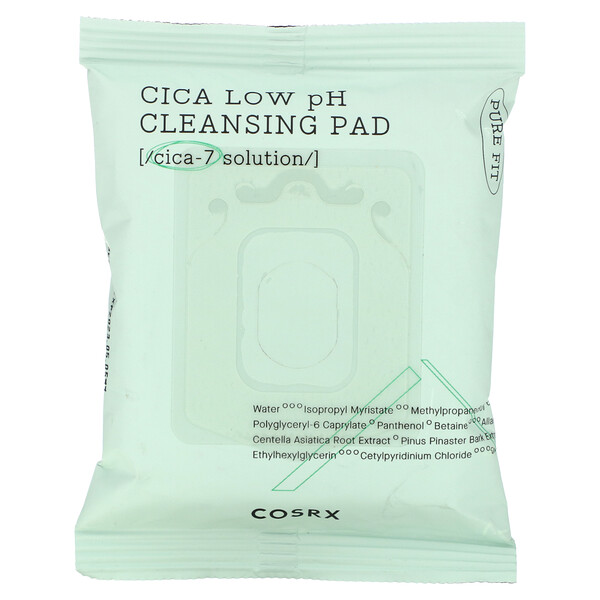 Cica Cleansing Pad Low pH, 30 подушечек, 2,87 жидких унций (85 мл) Cosrx