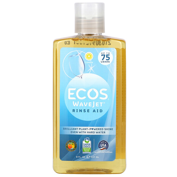 Ecos, Wavejet, ополаскиватель, лимон, 8 жидких унций (237 мл) Earth Friendly Products