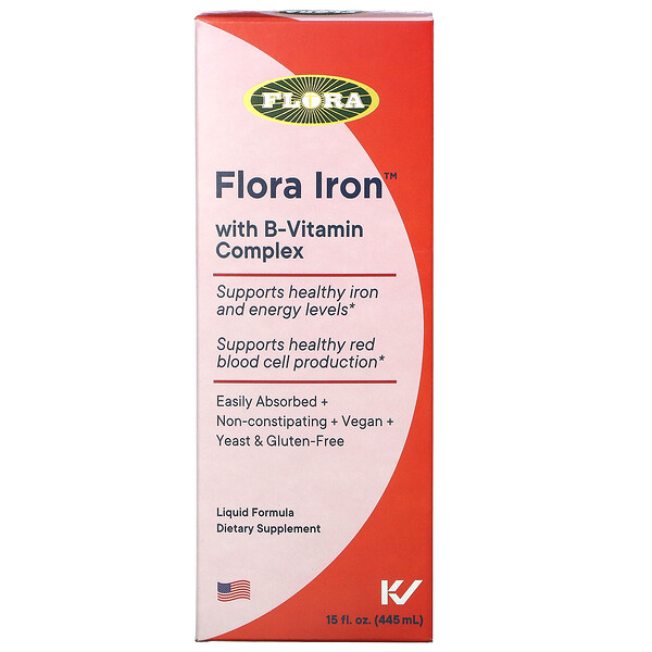 Железо с комплексом витаминов B - 445 мл - Flora Flora