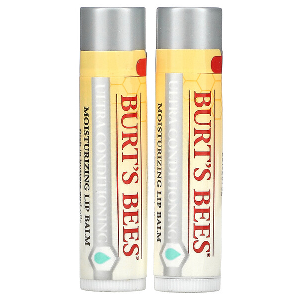Увлажняющий бальзам для губ Ultra Conditioning, 2 упаковки по 0,15 унции (4,25 г) каждая BURT'S BEES