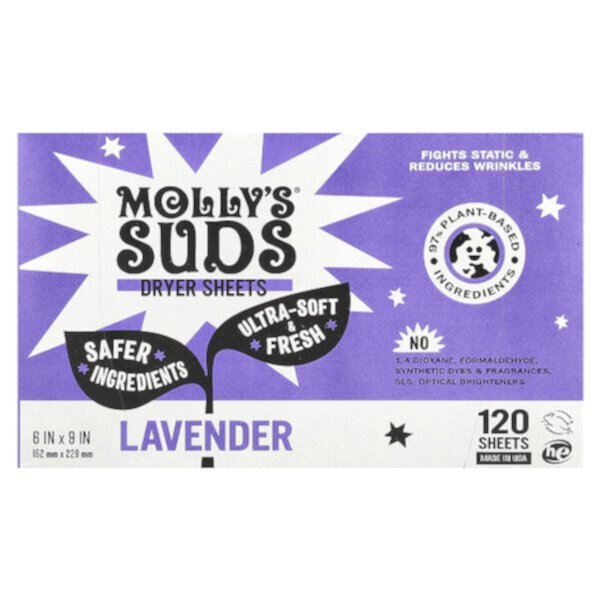 Салфетки для сушки, лаванда, 120 листов Molly's Suds