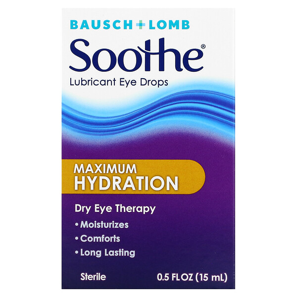 Soothe, Смазывающие глазные капли, максимальное увлажнение, 0,5 ж. унц. (15 мл) Bausch + Lomb