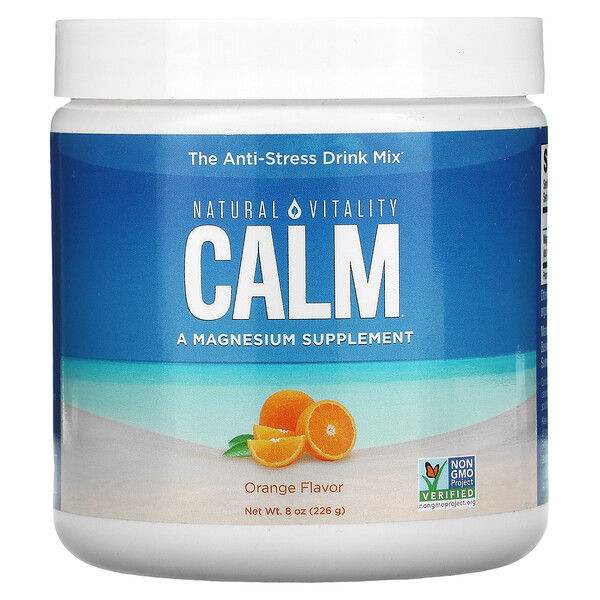 CALM, Смесь для антистрессового напитка, апельсин, 8 унций (226 г) Natural Vitality