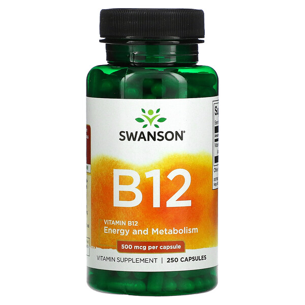 Витамин B12, 500 мкг, 260 капсул - Swanson Swanson