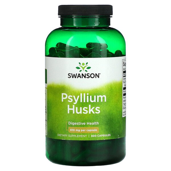 Псиллиум (Скорлупа семян подорожника) - 610 мг - 300 капсул - Swanson Swanson