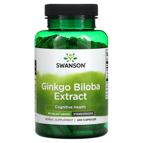 Экстракт Гинкго Билоба - 60 мг - 240 капсул - Swanson Swanson