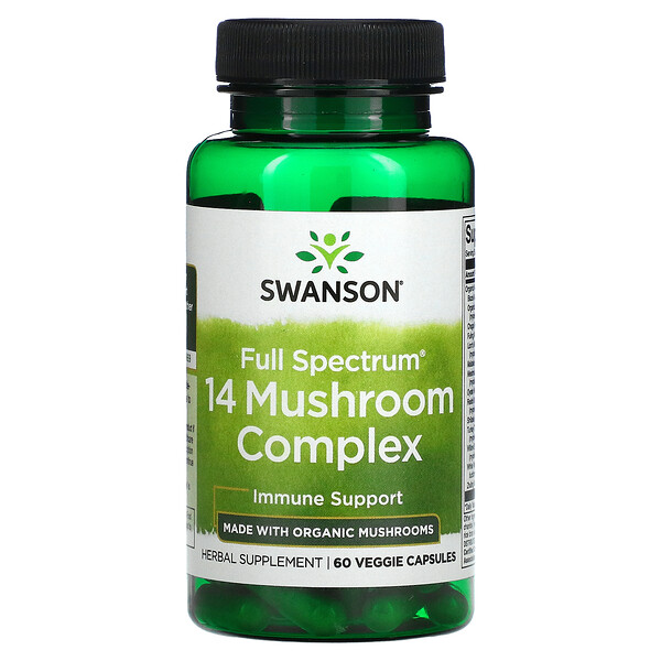 Комплекс Full Spectrum из 14 грибов, 60 растительных капсул Swanson