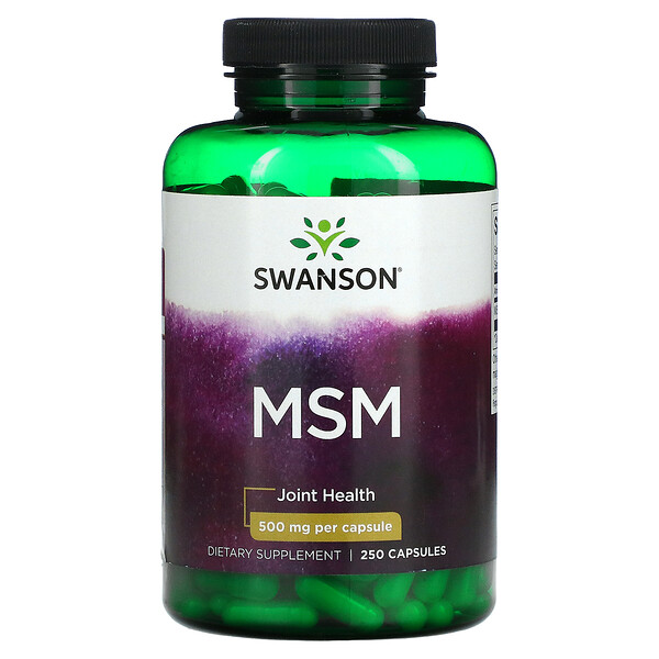 MSM для здоровья суставов - 500 мг - 250 капсул - Swanson Swanson