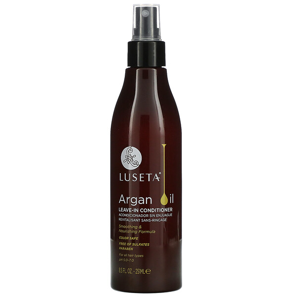 Несмываемый кондиционер с аргановым маслом, для всех типов волос, 8,5 жидких унций (251 мл) Luseta Beauty