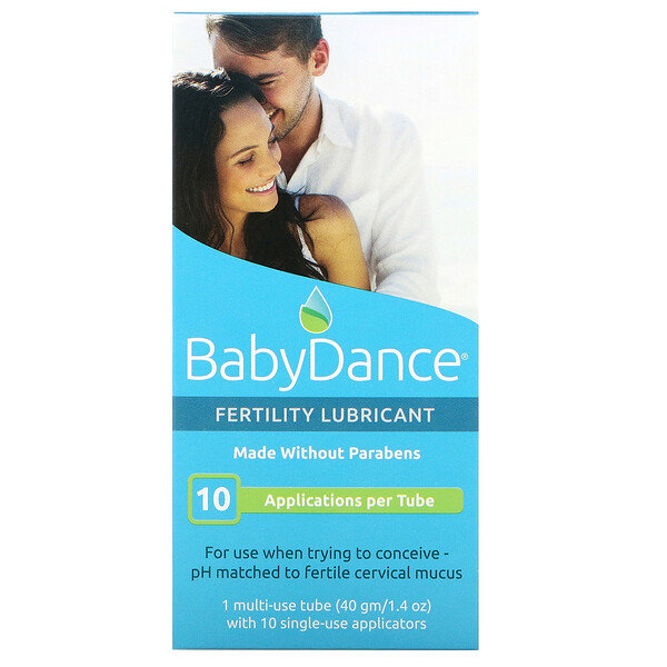 Baby Dance, Смазка для фертильности, 1 многоразовый тюбик с 10 одноразовыми аппликаторами Fairhaven Health