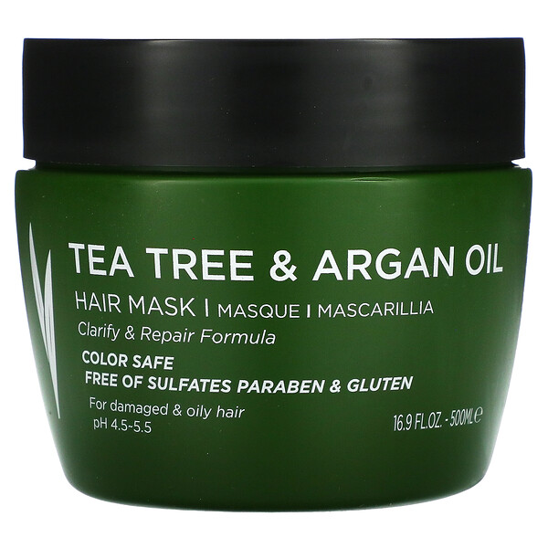Чайное дерево и аргановое масло, маска для волос, 16,9 жидких унций (500 мл) Luseta Beauty