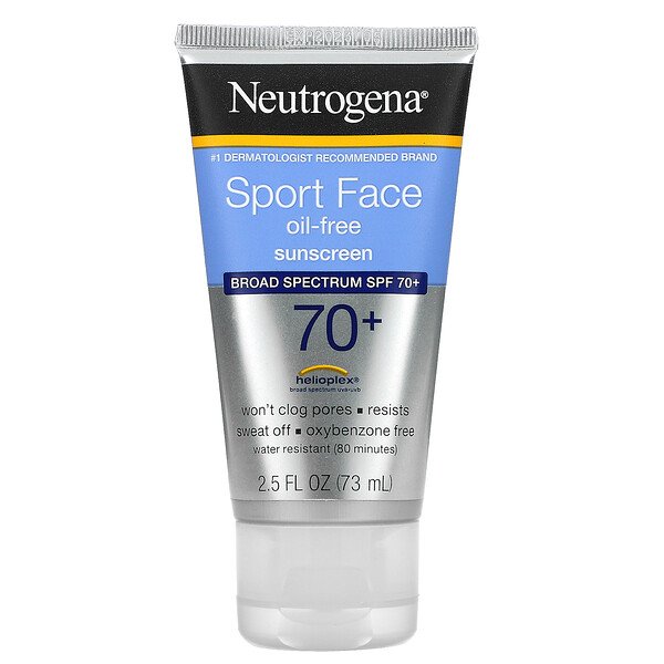 Спортивное солнцезащитное средство для лица без масел, SPF 70+, 2,5 ж. унц. (73 мл) Neutrogena
