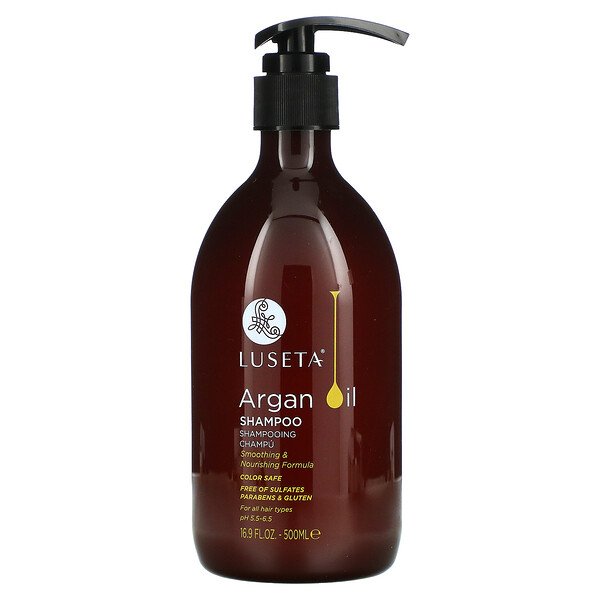 Аргановое масло, шампунь, для всех типов волос, 16,9 жидких унций (500 мл) Luseta Beauty