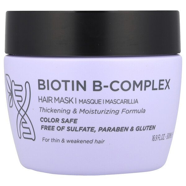 Biotin B-Complex, Восстанавливающая маска для волос против ломкости, 16,9 жидких унций (500 мл) Luseta Beauty