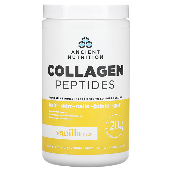 Коллагеновые пептиды, ваниль, 8,51 унции (241,2 г) Ancient Nutrition