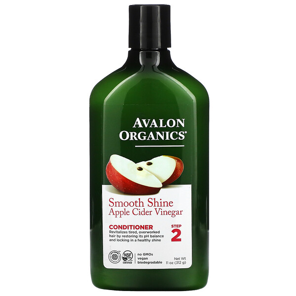 Кондиционер, Smooth Shine, шаг 2, яблочный уксус, 11 унций (312 г) Avalon Organics