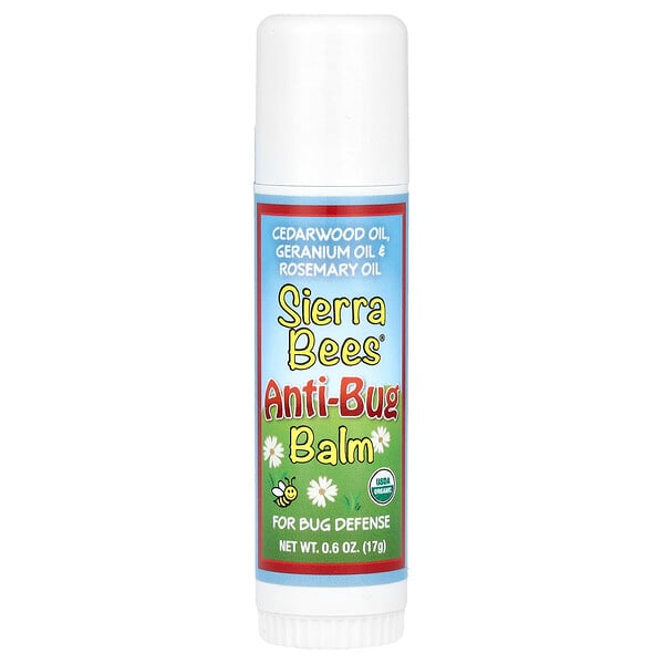 Anti-Bug Balm Stick, Cedarwood, Geranium & Rosemary Oil, 0.6 oz (Унции) (17 g) Sierra Bees