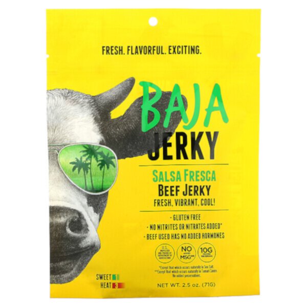 Beef Jerky, Salsa Fresca, 2,5 унции (71 г) Baja Jerky
