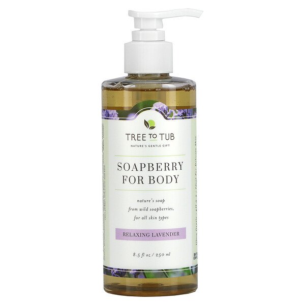Мыльный гель для душа Deep Hydrating Soapberry для сухой и чувствительной кожи, расслабляющая лаванда, 8,5 жидких унций (250 мл) Tree To Tub